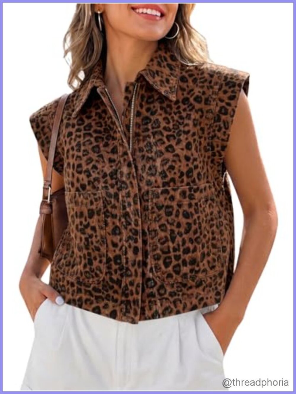 Womens Zip Up Denim Vest Top Summer Cap Sleeve Cropped Jean Vests